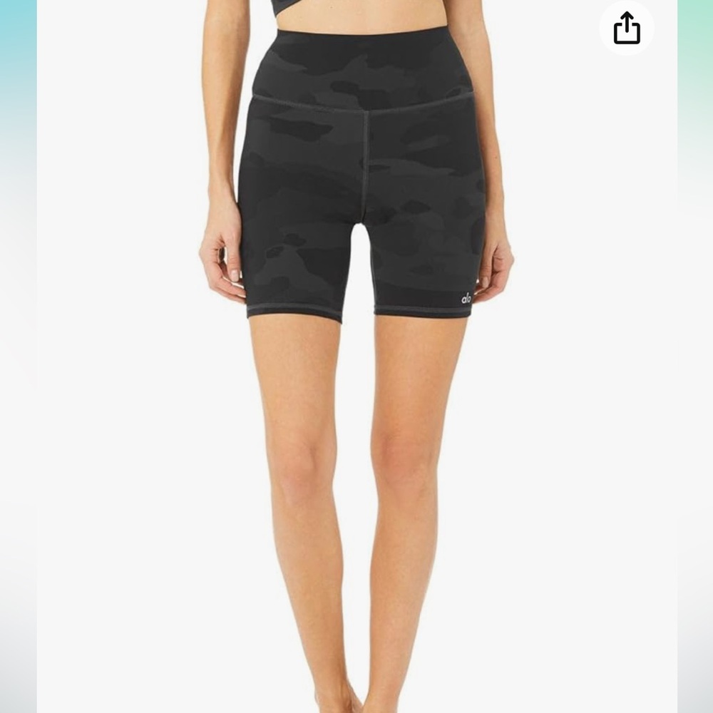Alo Womens Black High Waist Vapor Biker Short